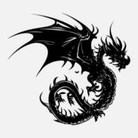 black dragon vector silhouette