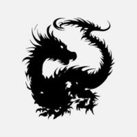 black dragon vector silhouette