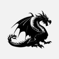 black dragon vector silhouette