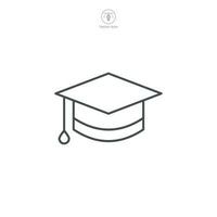 graduación gorra icono símbolo modelo para gráfico y web diseño colección logo vector ilustración