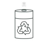 Battery Recycling Icon. Battery image and recycling symbol template for graphic and web design collection logo vector illustration