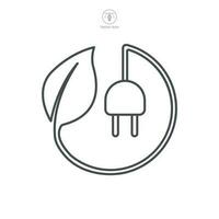 Plug Leaf, Energy Save Icon symbol template for graphic and web design collection logo vector illustration