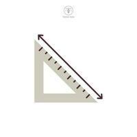 Ruler. Triangle measurement protractor Icon symbol template for graphic and web design collection logo vector illustration