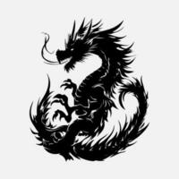 black dragon vector silhouette