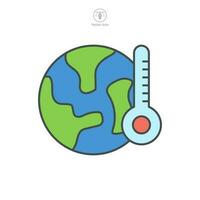 global calentamiento global temperatura icono símbolo modelo para gráfico y web diseño colección logo vector ilustración