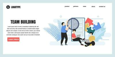 Web page design templates for team building concept illustration, perfect for web page design, banner, mobile app, landing page, Flat Vector illustration