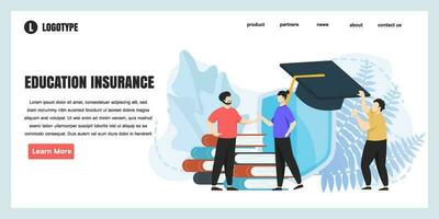 flat design concept Education insurance for website and landing page template. perfect for web page design, banner, mobile app, Vector illustration