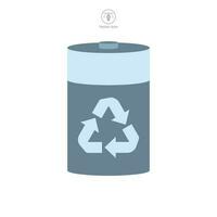 Battery Recycling Icon. Battery image and recycling symbol template for graphic and web design collection logo vector illustration