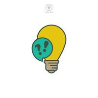 Question mark and lightbulb, Question Answer, Quiz Icon symbol template for graphic and web design collection logo vector illustration