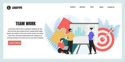 flat design concept team work for website and landing page template. perfect for web page design, banner, mobile app, Vector illustration