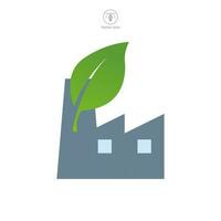 Eco Factory Icon symbol template for graphic and web design collection logo vector illustration