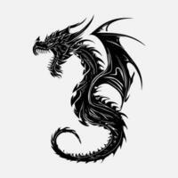 black dragon vector silhouette