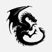 black dragon vector silhouette