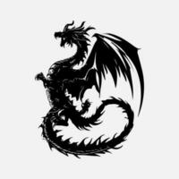 black dragon vector silhouette