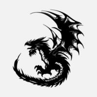 black dragon vector silhouette