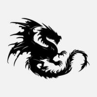 black dragon vector silhouette