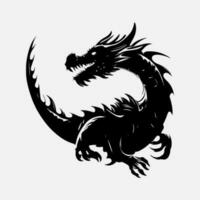 black dragon vector silhouette