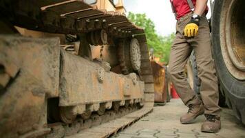 Heavy Equipment Worker in His 30s. Caucasian Heavy Equipment Mechanic video