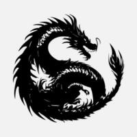 black dragon vector silhouette