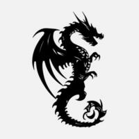 black dragon vector silhouette