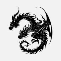 black dragon vector silhouette