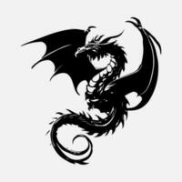 black dragon vector silhouette