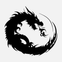 black dragon vector silhouette