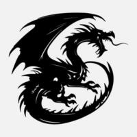 black dragon vector silhouette