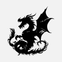 black dragon vector silhouette