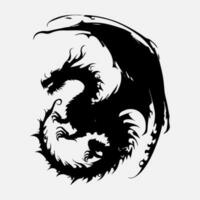 black dragon vector silhouette