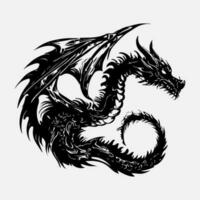 black dragon vector silhouette