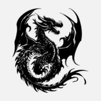 black dragon vector silhouette