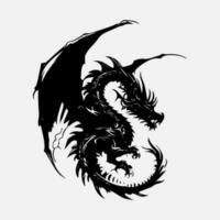 black dragon vector silhouette