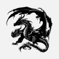 black dragon vector silhouette