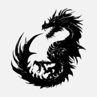 black dragon vector silhouette