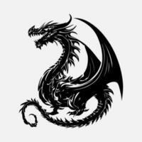 black dragon vector silhouette