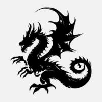 black dragon vector silhouette