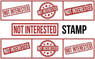 Not Interested rubber grunge stamp set vector