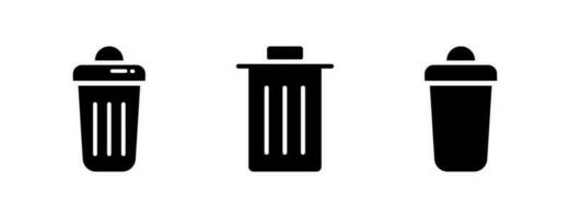 Bin Fill Icon Symbol Vector. Black Glyph Bin Icon vector