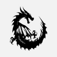 black dragon vector silhouette