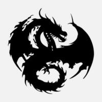 black dragon vector silhouette