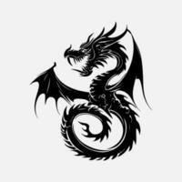 black dragon vector silhouette