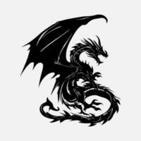 black dragon vector silhouette