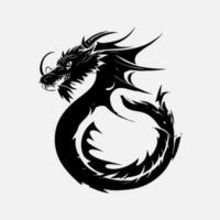 black dragon vector silhouette