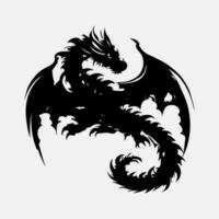 black dragon vector silhouette