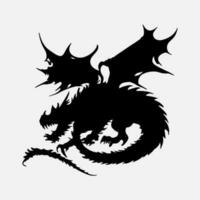 black dragon vector silhouette