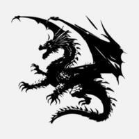 black dragon vector silhouette