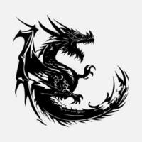 black dragon vector silhouette