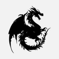 black dragon vector silhouette