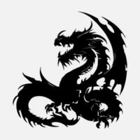 black dragon vector silhouette